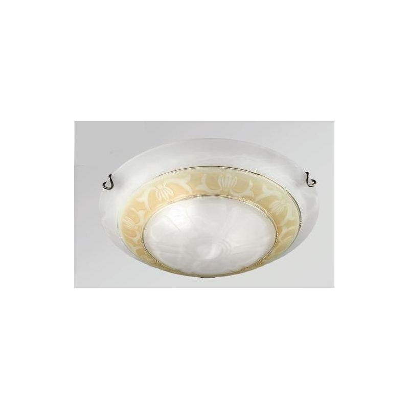 ISCHIA PLAFONIERA IN STILE CLASSICO D30 IN VETRO SATINATO CON DECORO AMBRA O ARGENTO CRISTALENSI LUX - Cristalensi Shop Online