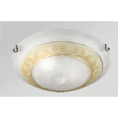 ISCHIA PLAFONIERA IN STILE CLASSICO D30 IN VETRO SATINATO CON DECORO AMBRA O ARGENTO CRISTALENSI LUX - Cristalensi Shop Online