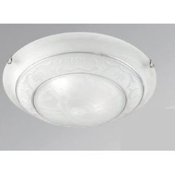 ISCHIA PLAFONIERA IN STILE CLASSICO D30 IN VETRO SATINATO CON DECORO AMBRA O ARGENTO CRISTALENSI LUX - Cristalensi Shop Online 2