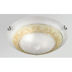 ISCHIA PLAFONIERA CLASSICA D40 IN VETRO SATINATO CON DECORO AMBRA O ARGENTO CRISTALENSI LUX - Cristalensi Shop Online 2
