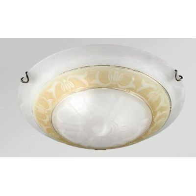 ISCHIA PLAFONIERA CLASSICA D40 IN VETRO SATINATO CON DECORO AMBRA O ARGENTO CRISTALENSI LUX - Cristalensi Shop Online