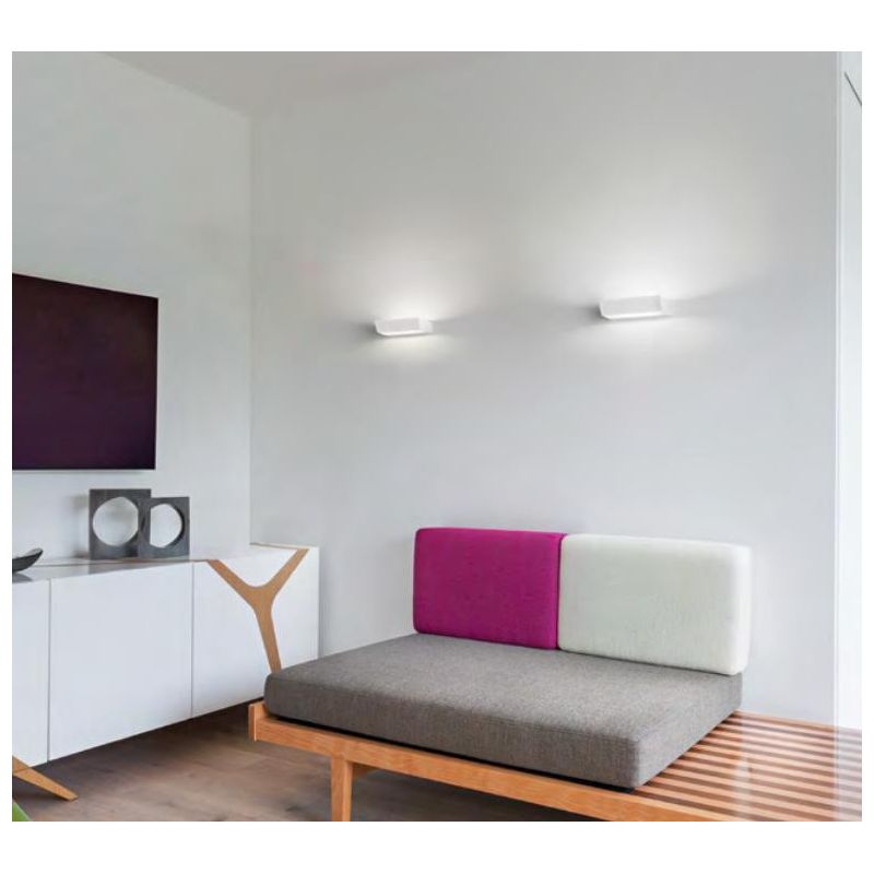 EDGE APPLIQUE LED 30W LUCE CALDA O FREDDA 2000 LUMEN BIANCO O NERO MODERNO ISYLUCE - Cristalensi Shop Online