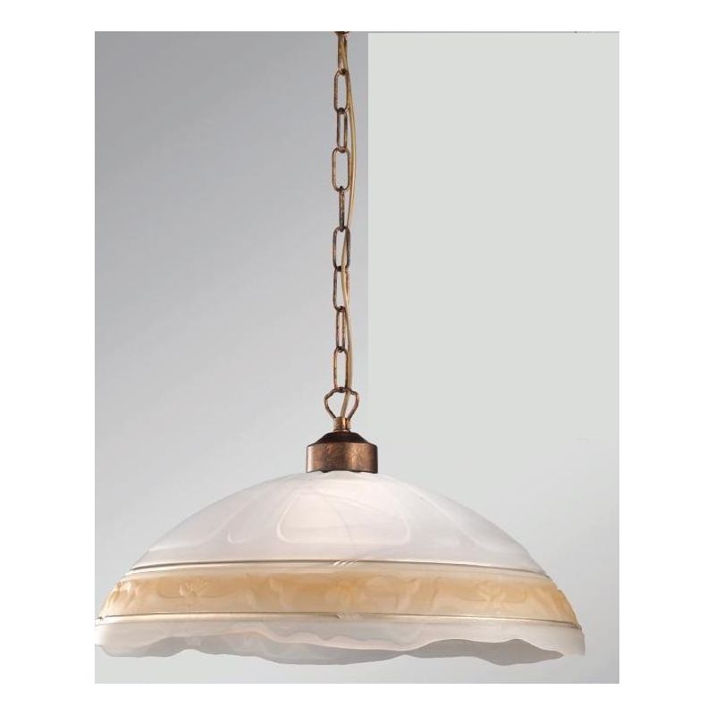 ISCHIA LAMPADARIO STILE CLASSICO CLASSICO D40 IN VETRO SATINATO CON DECORO AMBRA O ARGENTO CRISTALENSI LUX - Cristalensi Shop On