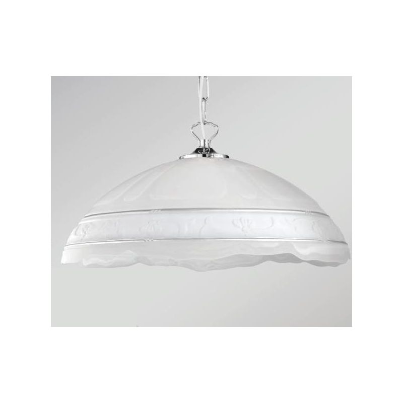 ISCHIA SOSPENSIONE IN STILE CLASSICO CLASSICO D50 IN VETRO SATINATO CON DECORO AMBRA O ARGENTO CRISTALENSI LUX - Cristalensi Sho