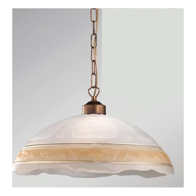 ISCHIA SOSPENSIONE IN STILE CLASSICO CLASSICO D50 IN VETRO SATINATO CON DECORO AMBRA O ARGENTO CRISTALENSI LUX - Cristalensi Sho