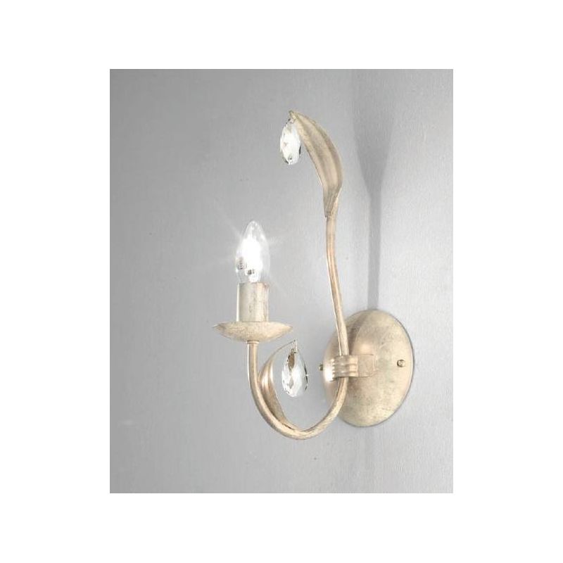 LANCIA PICCOLA APPLIQUE CLASSICA IN METALLO AVORIO PATINATO ORO CON LAMPADINA A VISTA CRISTALENSI LUX - Cristalensi Shop Online