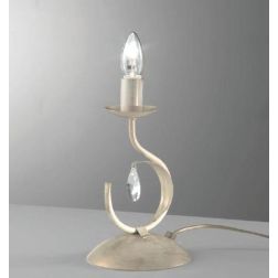 LANCIA LUMETTO CLASSICO IN METALLO AVORIO PATINATO ORO CON LAMPADINA A VISTA CRISTALENSI LUX - Cristalensi Shop Online 2