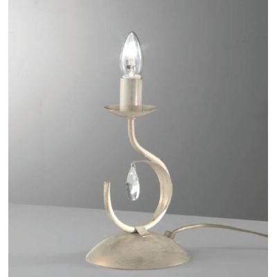 LANCIA LUMETTO CLASSICO IN METALLO AVORIO PATINATO ORO CON LAMPADINA A VISTA CRISTALENSI LUX - Cristalensi Shop Online