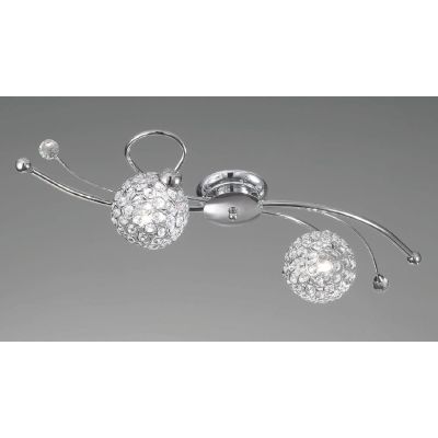 LARA PLAFONIERA O APPLIQUE 2 LUCI A SFERA CON OTTAGONI DI CRISTALLO DESIGN MODERNO CRISTALENSI LUX - Cristalensi Shop Online
