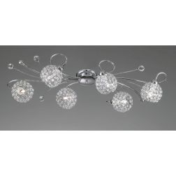 LARA PL6 PLAFONIERA 6 LUCI A SFERA CON OTTAGONI DI CRISTALLO DESIGN MODERNO CRISTALENSI LUX - Cristalensi Shop Online 2