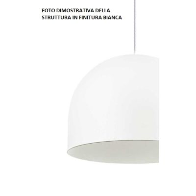 MARA SOSPENSIONE SINGOLA A CUPOLA D60 IN METALLO CORTEN BIANCO O NERO MODERNA CRISTALENSI LUX - Cristalensi Shop Online