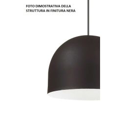 MARA SOSPENSIONE SINGOLA A CUPOLA D60 IN METALLO CORTEN BIANCO O NERO MODERNA CRISTALENSI LUX - Cristalensi Shop Online 2