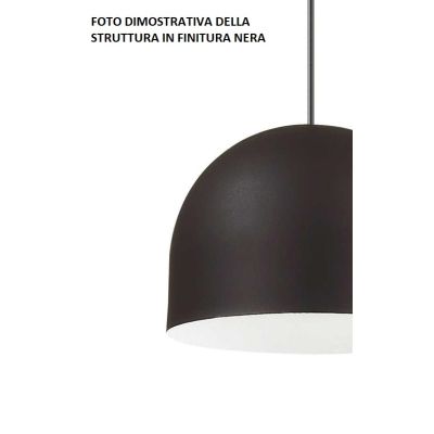 MARA SOSPENSIONE SINGOLA A CUPOLA D60 IN METALLO CORTEN BIANCO O NERO MODERNA CRISTALENSI LUX - Cristalensi Shop Online
