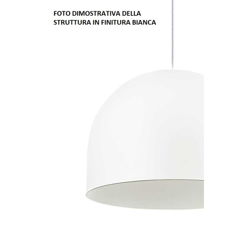 MARA SOSPENSIONE A CUPOLA DIAMETRO CM 70 IN METALLO CORTEN BIANCO O NERO MODERNA CRISTALENSI LUX - Cristalensi Shop Online