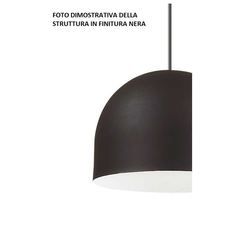MARA SOSPENSIONE A CUPOLA DIAMETRO CM 70 IN METALLO CORTEN BIANCO O NERO MODERNA CRISTALENSI LUX - Cristalensi Shop Online
