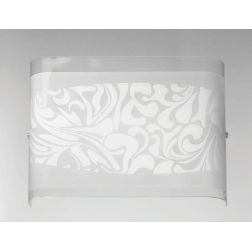 MARMO LAMPADA DA PARETE CLASSICA ED ECONOMICA IN VETRO BIANCO LUCIDO DAMASCATO CRISTALENSI LUX - Cristalensi Shop Online 2