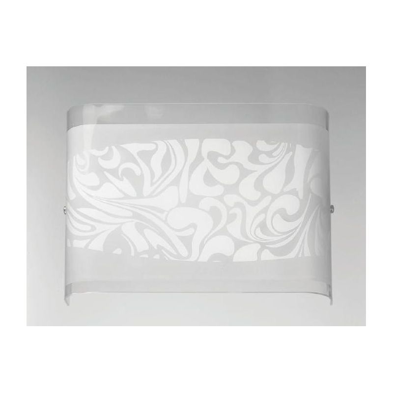 MARMO LAMPADA DA PARETE CLASSICA ED ECONOMICA IN VETRO BIANCO LUCIDO DAMASCATO CRISTALENSI LUX - Cristalensi Shop Online