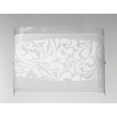 MARMO LAMPADA DA PARETE CLASSICA ED ECONOMICA IN VETRO BIANCO LUCIDO DAMASCATO CRISTALENSI LUX - Cristalensi Shop Online