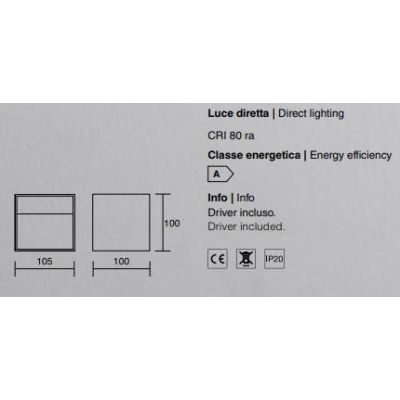 CUBO PARETE LED 10W 3000K LUCE SOPRA SOTTO BIANCO O NERO ECONOMICO CLASSE A ISYLUCE - Cristalensi Shop Online