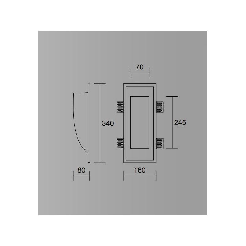 843 ISYLUCE INCASSO A SCOMPARSA GESSO SEGNAPASSO VERNICIABILE PORTALAMPADE GU10 ISYLUCE - Cristalensi Shop Online