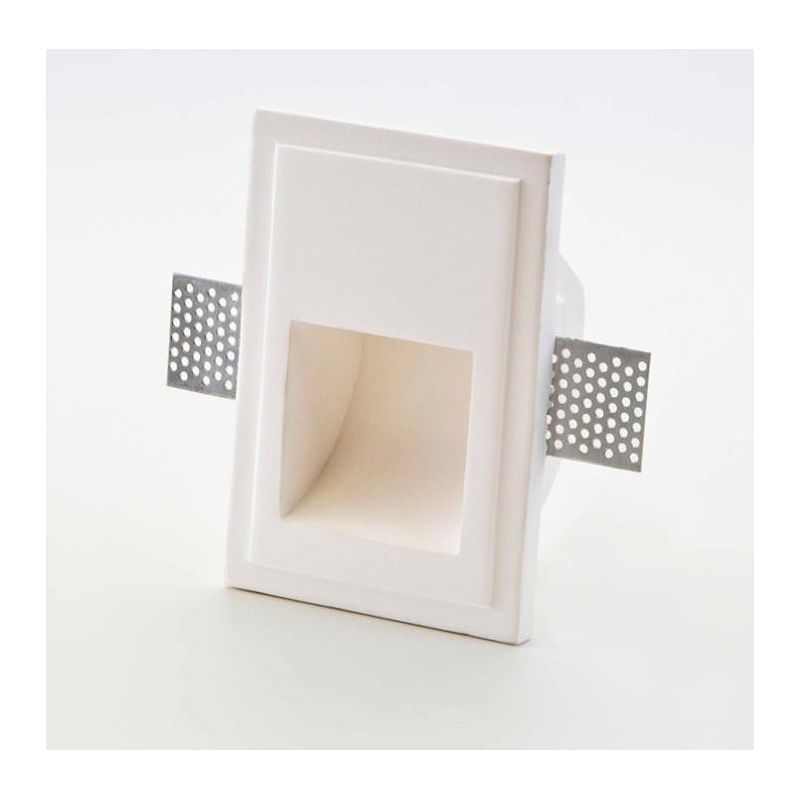 ISYLUCE INCASSO GESSO SEGNAPASSO QUADRATO LAMPADINA GU10 D.35 VERNICIABILE ISYLUCE - Cristalensi Shop Online