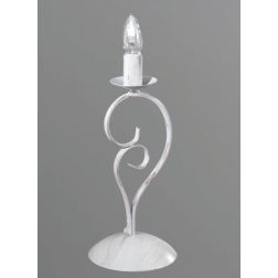 PARIGI LAMPADA DA TAVOLO IN METALLO BIANCO INVECCHIATO CON LAMPADINA A VISTA CRISTALENSI LUX - Cristalensi Shop Online 2