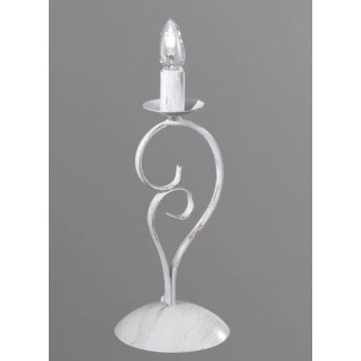 PARIGI LAMPADA DA TAVOLO IN METALLO BIANCO INVECCHIATO CON LAMPADINA A VISTA CRISTALENSI LUX - Cristalensi Shop Online