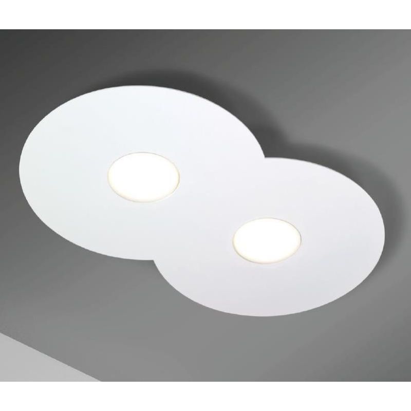 PEGASO PLAFONIERA MODERNA 2 LUCI CM 42X26 BIANCA CON ATTACCO GX53 MODERNA ED ECONOMICA CRISTALENSI LUX - Cristalensi Shop Online