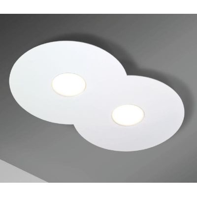 PEGASO PLAFONIERA MODERNA 2 LUCI CM 42X26 BIANCA CON ATTACCO GX53 MODERNA ED ECONOMICA CRISTALENSI LUX - Cristalensi Shop Online