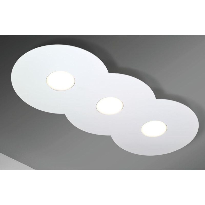 PEGASO PLAFONIERA MODERNA 3 LUCI CM 59X26 BIANCA CON ATTACCO GX53 MODERNA ED ECONOMICA CRISTALENSI LUX - Cristalensi Shop Online