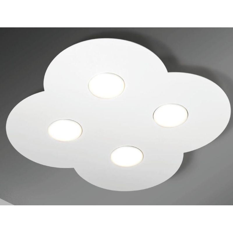 PEGASO PLAFONIERA NUVOLA MODERNA 4 LUCI 43X43 BIANCA ATTACCO GX53 MODERNA ED ECONOMICA CRISTALENSI LUX - Cristalensi Shop Online