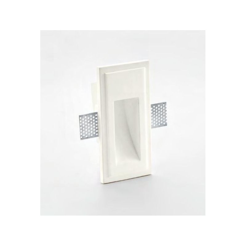 ISYLUCE SEGNAPASSO IN GESSO BIANCO RETTANGOLARE VERNICIABILE GU10 D35 ISYLUCE - Cristalensi Shop Online