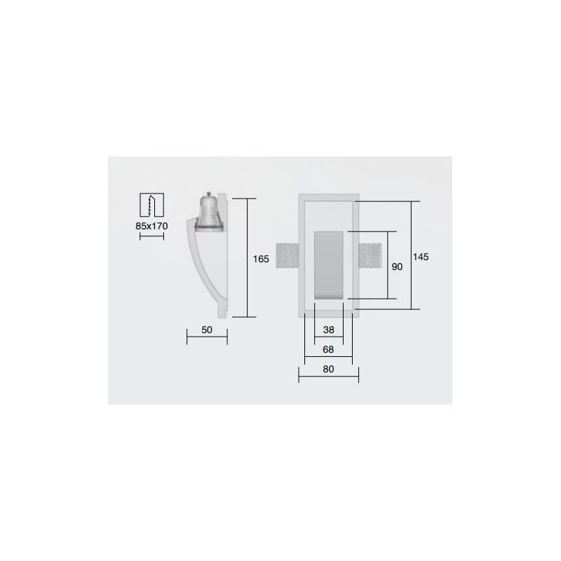 ISYLUCE SEGNAPASSO IN GESSO BIANCO RETTANGOLARE VERNICIABILE GU10 D35 ISYLUCE - Cristalensi Shop Online