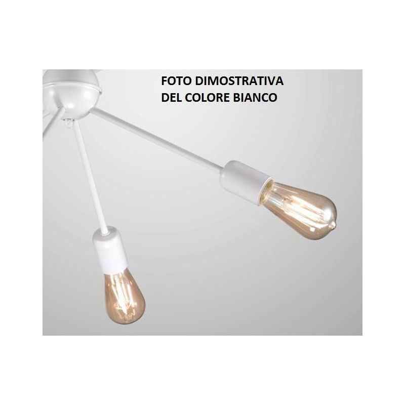 RAGNO PIANTANA SEMPLICE IN STILE VINTAGE IN METALLO BIANCO O NERO CON 2 LAMPADE A VISTA CRISTALENSI LUX - Cristalensi Shop Onlin