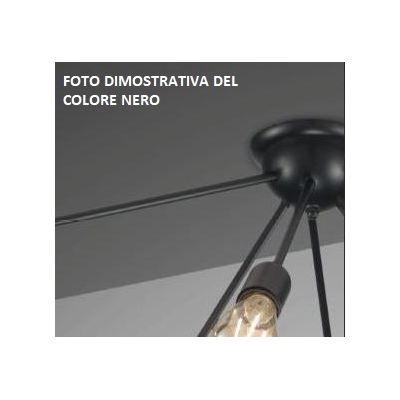 RAGNO LUMETTO STILE VINTAGE IN METALLO BIANCO O NERO CON LAMPADA A VISTA CRISTALENSI LUX - Cristalensi Shop Online