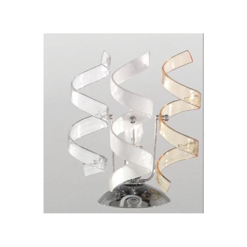 RICCIOLO LUMETTO CROMO CON RICCIOLI DECORATIVI IN VETRO COLORATO DESIGN MODERNO CRISTALENSI LUX - Cristalensi Shop Online