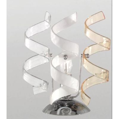 RICCIOLO LUMETTO CROMO CON RICCIOLI DECORATIVI IN VETRO COLORATO DESIGN MODERNO CRISTALENSI LUX - Cristalensi Shop Online