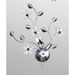 SANDRA APPLIQUE CLASSICA 2 LUCI FINITURA CROMO CON FIORI DECORATIVI IN CRISTALLO CRISTALENSI LUX - Cristalensi Shop Online 2