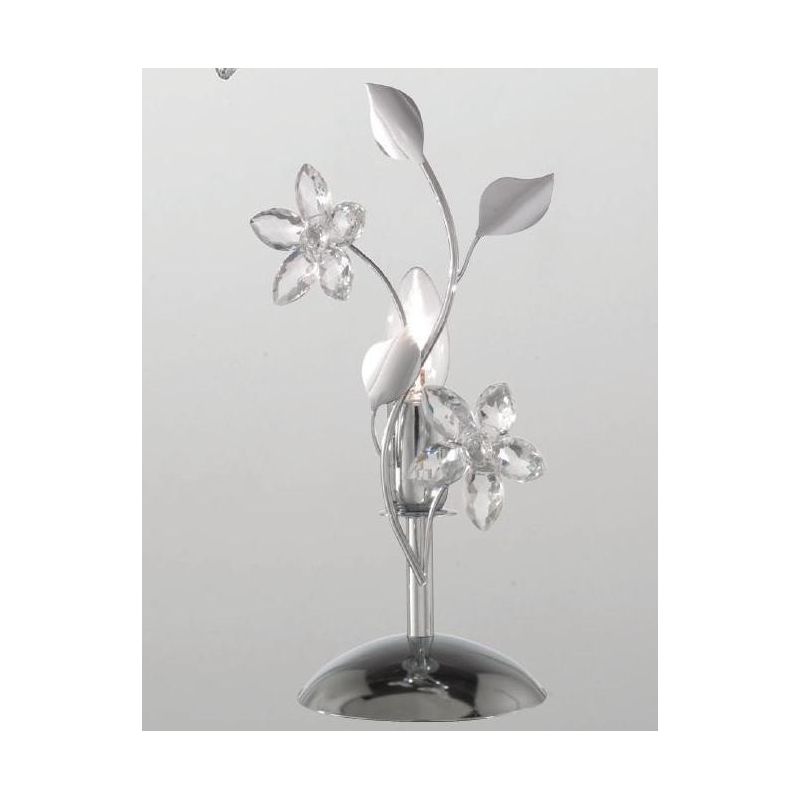 SANDRA LUMETTO CLASSICO FINITURA CROMO CON FIORI DECORATIVI IN CRISTALLO CRISTALENSI LUX - Cristalensi Shop Online