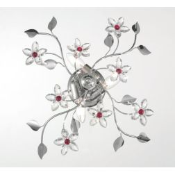 SANDRA PLAFONIERA 3 LUCI CLASSICA FINITURA CROMO CON FIORI DECORATIVI IN CRISTALLO CRISTALENSI LUX - Cristalensi Shop Online 2