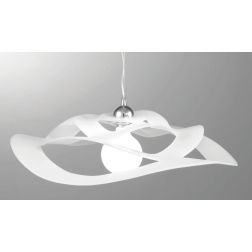 SATURNO D50 LAMPADARIO A SOSPENSIONE MODERNO E PARTICOLARE IN VETRO BIANCO SATINATO CRISTALENSI LUX - Cristalensi Shop Online 2