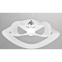 SATURNO D60 LAMPADARIO A SOSPENSIONE MODERNO E PARTICOLARE IN VETRO BIANCO SATINATO CRISTALENSI LUX - Cristalensi Shop Online 2
