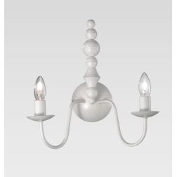 SIENA APPLIQUE CLASSICA 2 LUCI COLORE BIANCO CON LAMPADINE A VISTA ECONOMICA CRISTALENSI LUX - Cristalensi Shop Online 2