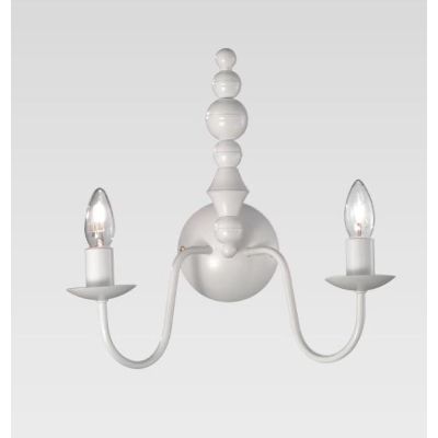 SIENA APPLIQUE CLASSICA 2 LUCI COLORE BIANCO CON LAMPADINE A VISTA ECONOMICA CRISTALENSI LUX - Cristalensi Shop Online
