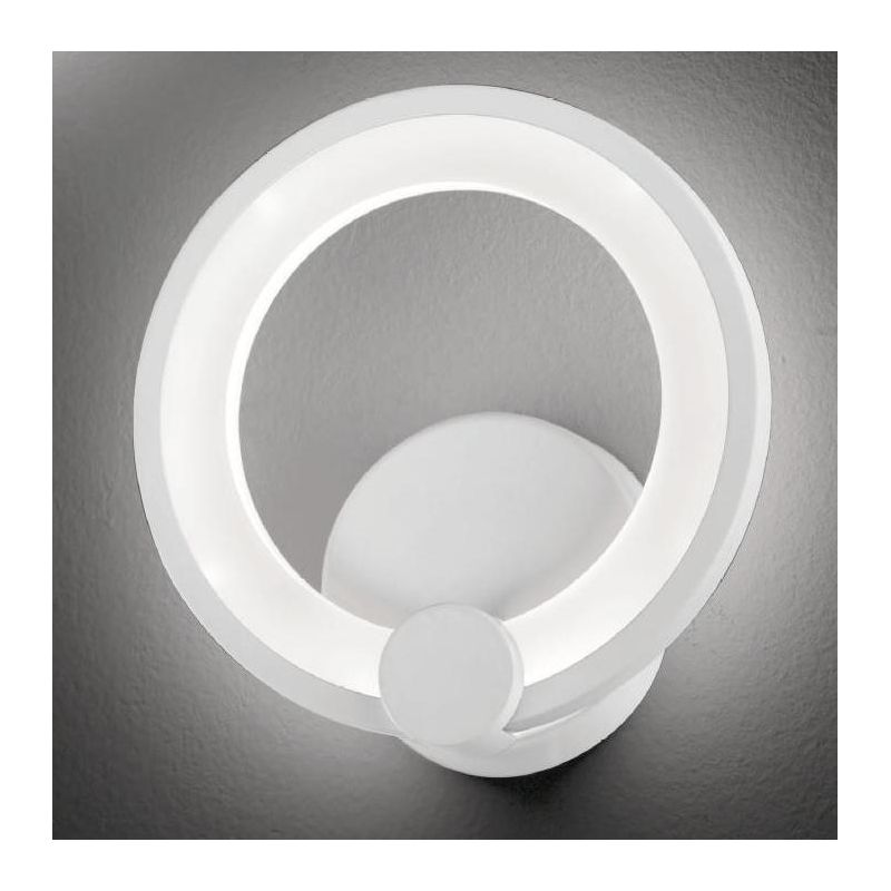 STEVE TONDO APPLIQUE MODERNA DIAMETRO CM 19 COLORE BIANCO LED 12W LUCE 3000k O 4000K CRISTALENSI LUX - Cristalensi Shop Online