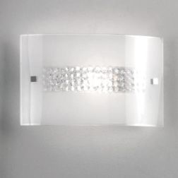 TIFFANY APPLIQUE IN STILE MODERNO IN VETRO BIANCO LUCIDO CON SWAROSKY DECORATIVI CRISTALENSI LUX - Cristalensi Shop Online 2