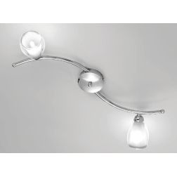 VENERE APPLIQUE PLAFONIERA 2 LUCI IN METALLO CROMO E DIFFUSORI IN VETRO STILE CLASSICO CRISTALENSI LUX - Cristalensi Shop Online 2