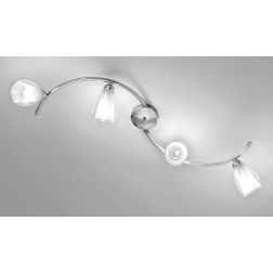 VENERE PLAFONIERA 4 LUCI IN METALLO CROMO E DIFFUSORI IN VETRO STILE CLASSICO CRISTALENSI LUX - Cristalensi Shop Online 2