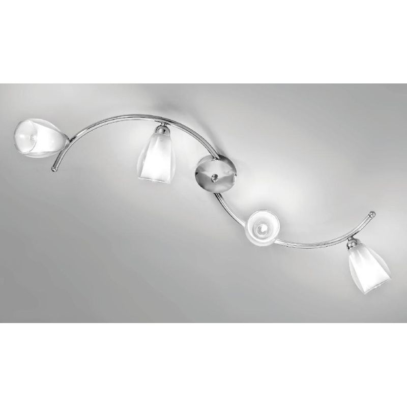 VENERE PLAFONIERA 4 LUCI IN METALLO CROMO E DIFFUSORI IN VETRO STILE CLASSICO CRISTALENSI LUX - Cristalensi Shop Online