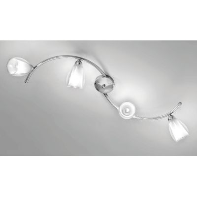 VENERE PLAFONIERA 4 LUCI IN METALLO CROMO E DIFFUSORI IN VETRO STILE CLASSICO CRISTALENSI LUX - Cristalensi Shop Online